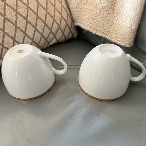 WILLIAMS SONOMA Brasserie JAPAN Gold Band PORCELAIN Tea Coffee Cups SET of 2 - Picture 14 of 16